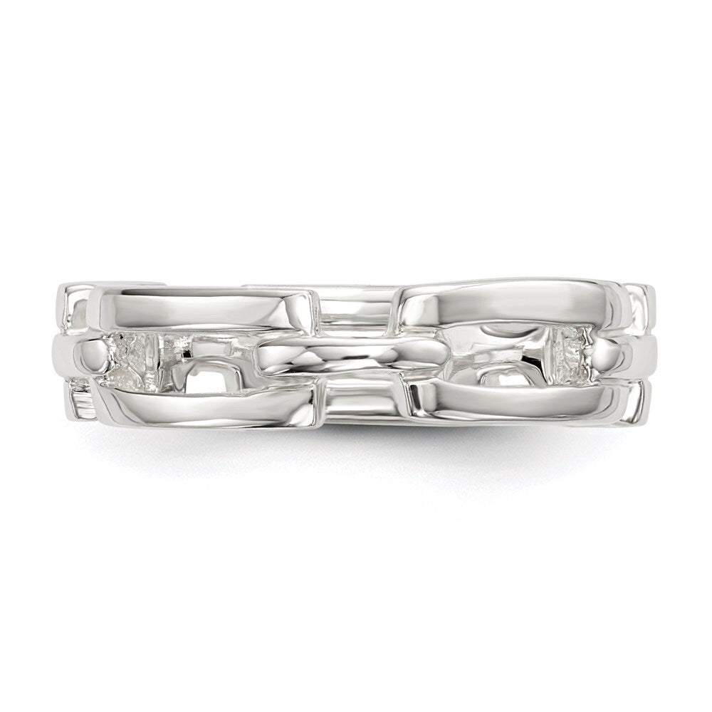 Sterling Silver Polished Fancy Link Ring