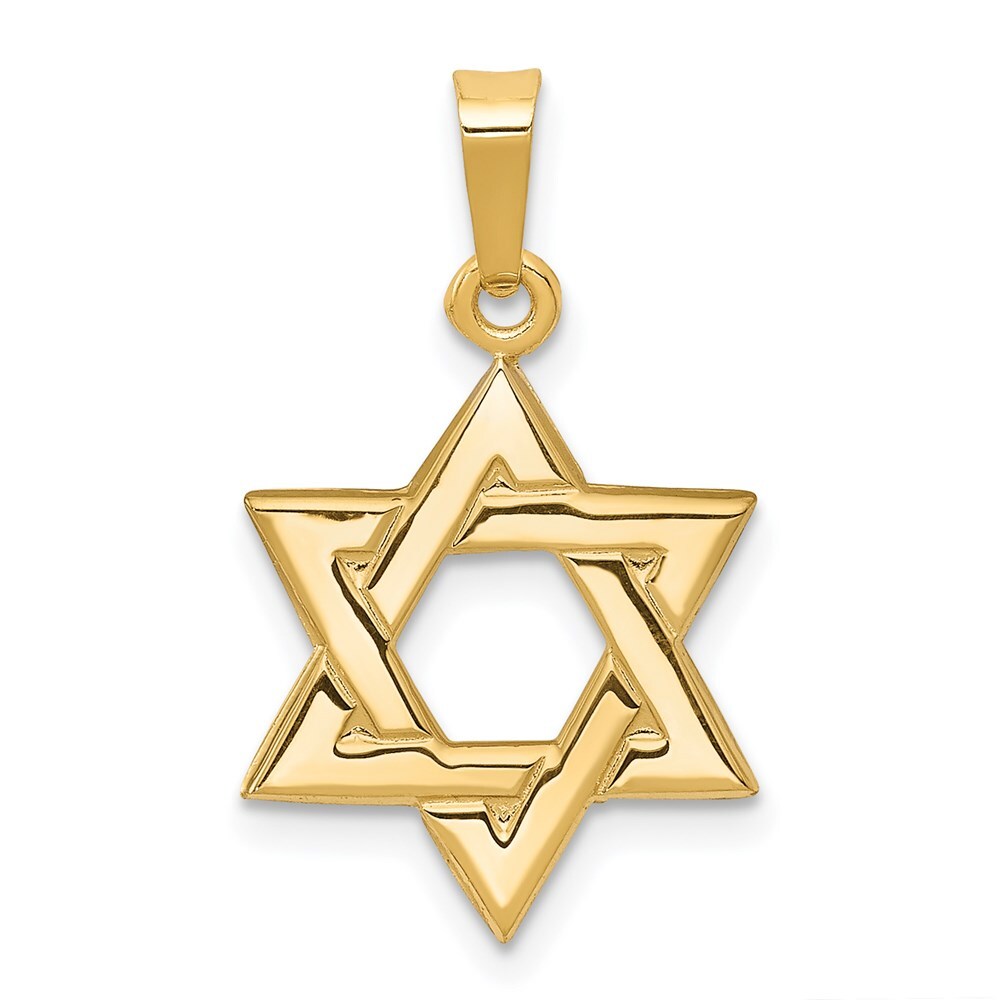 14k Yellow Gold Star of David Pendant for Women