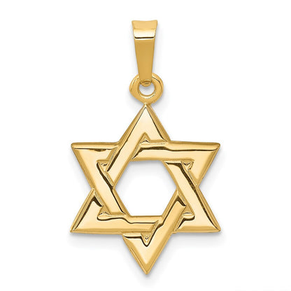 14k Yellow Gold Star of David Pendant for Women