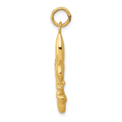 14k Yellow Gold Solid Fleur de Lis 3-D Charm