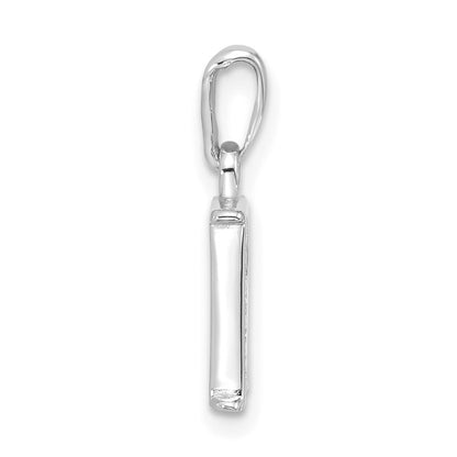 14k White Gold Diamond Letter R Initial Pendant
