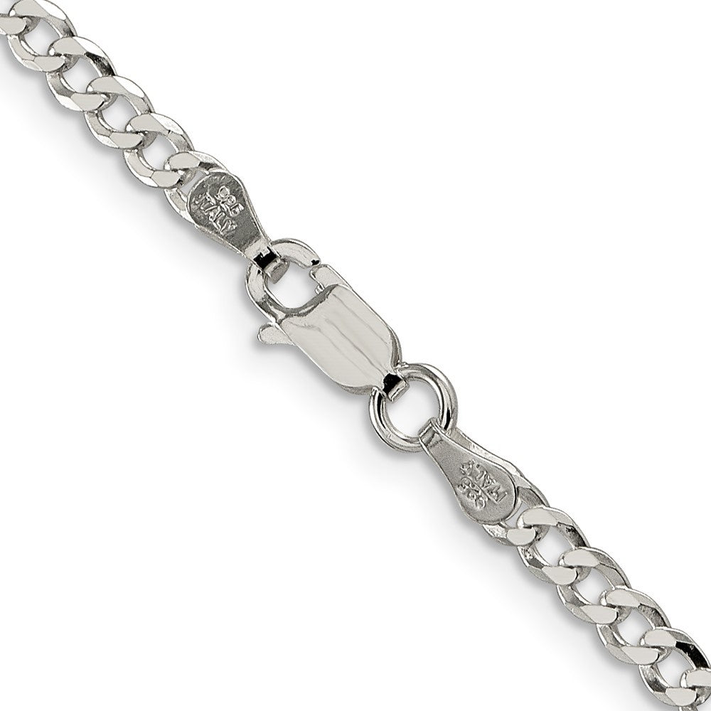 Sterling Silver 3.2mm Beveled Curb Chain Necklace