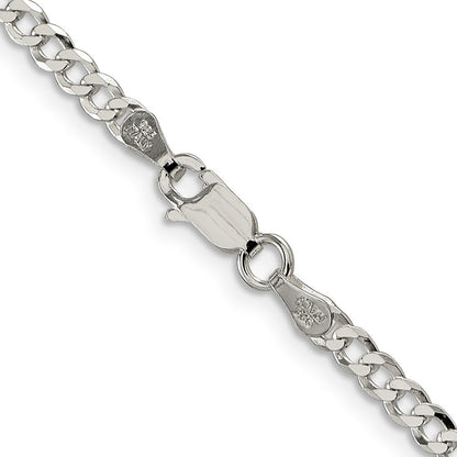 Sterling Silver 3.2mm Beveled Curb Chain Necklace