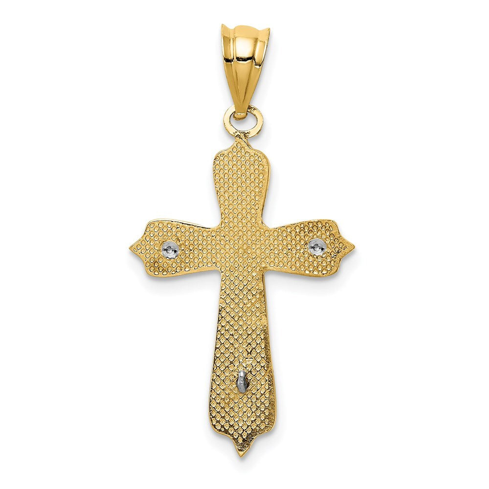 14k Two-tone Gold Crucifix Pendant for Women