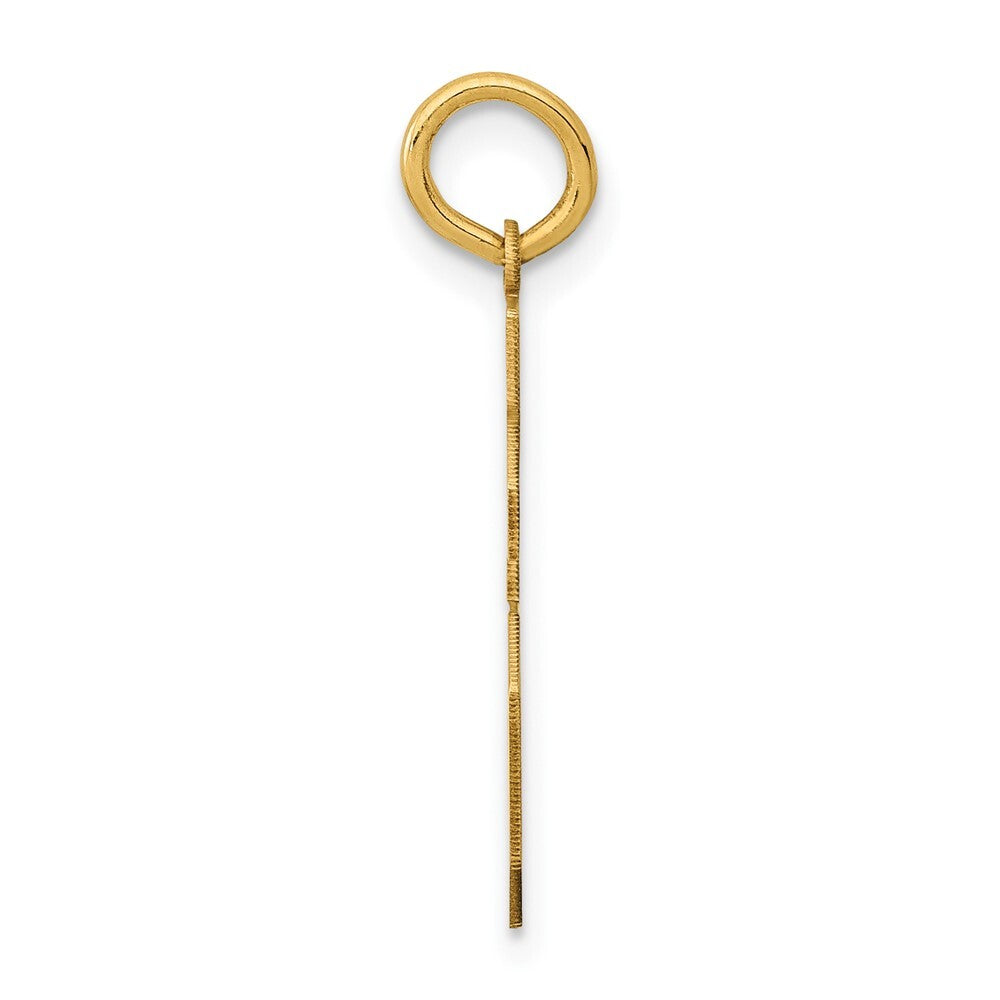 14k Yellow Gold Medium Polished Number 16 Charm Pendant for Women