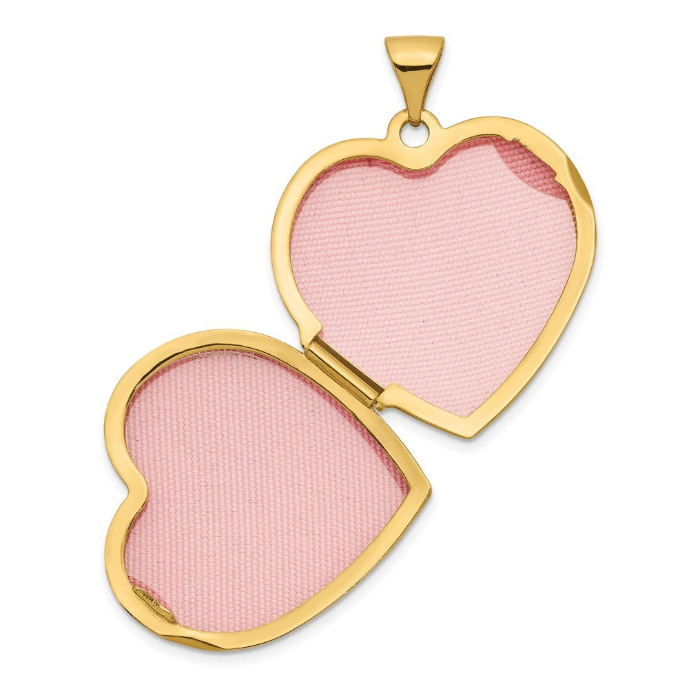 14k Yellow Gold 21mm Heart Domed Locket