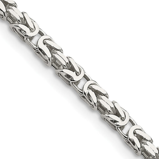 Sterling Silver 2.5mm Byzantine Chain Necklace