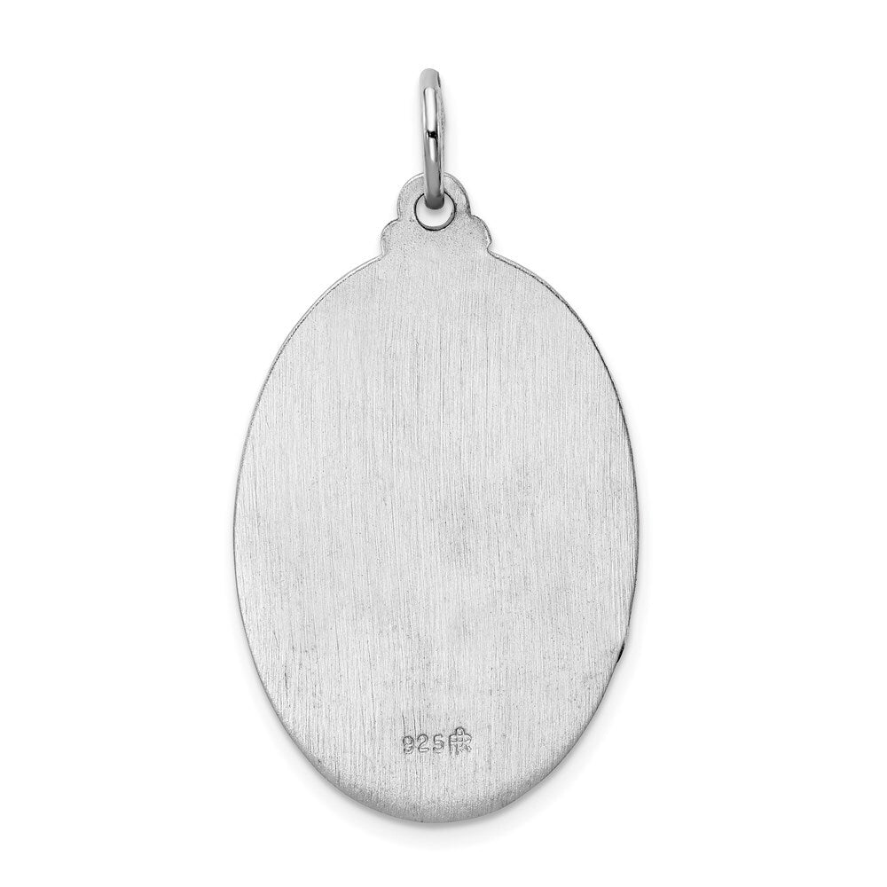 Sterling Silver Rhodium-plated Saint Christopher Medal Pendant