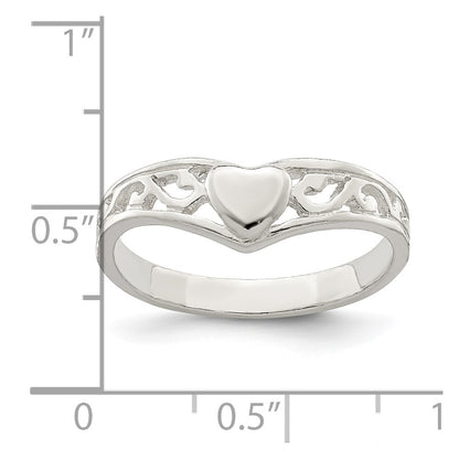 Sterling Silver Heart Ring Size 8