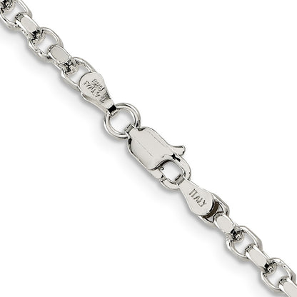 Sterling Silver 3.5mm Diamond-cut Rolo Chain