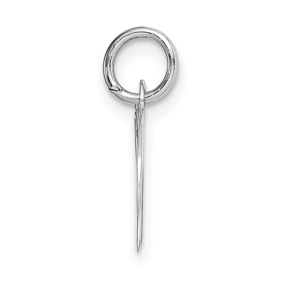 14k White Gold Small Fancy Script Letter W Initial Charm Pendant for Women