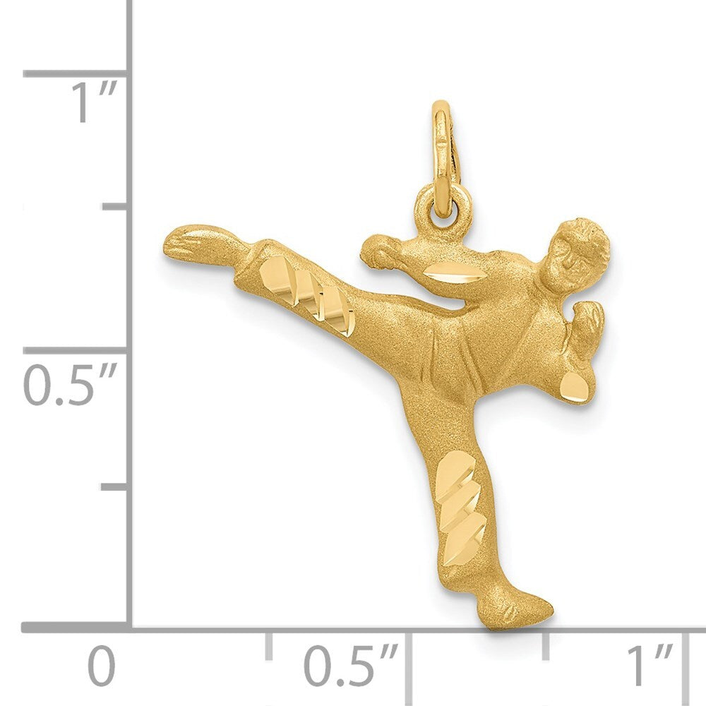 14k Yellow Gold Male Karate Charm Pendant for Women