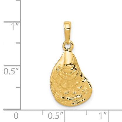 14k Yellow Gold Oyster Shell Pendant for Women