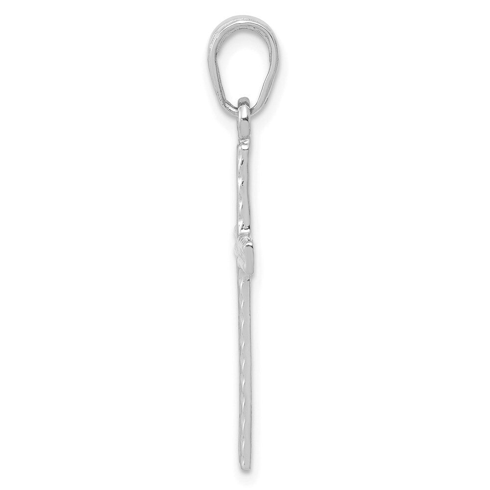 14k White Gold Latin Cross Pendant for Women