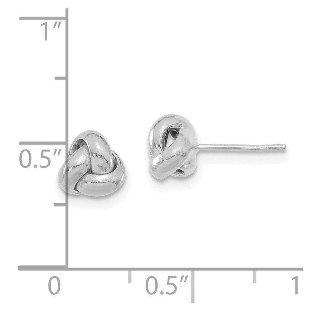 14k White Gold Polished Love Knot Stud Earrings
