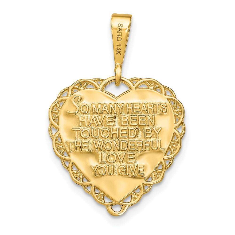 14k Yellow Gold Reversible FOR A SPECIAL GRANDMA Pendant for Women