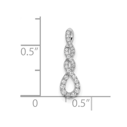 14k White Gold Diamond Twist Chain Necklace Slide