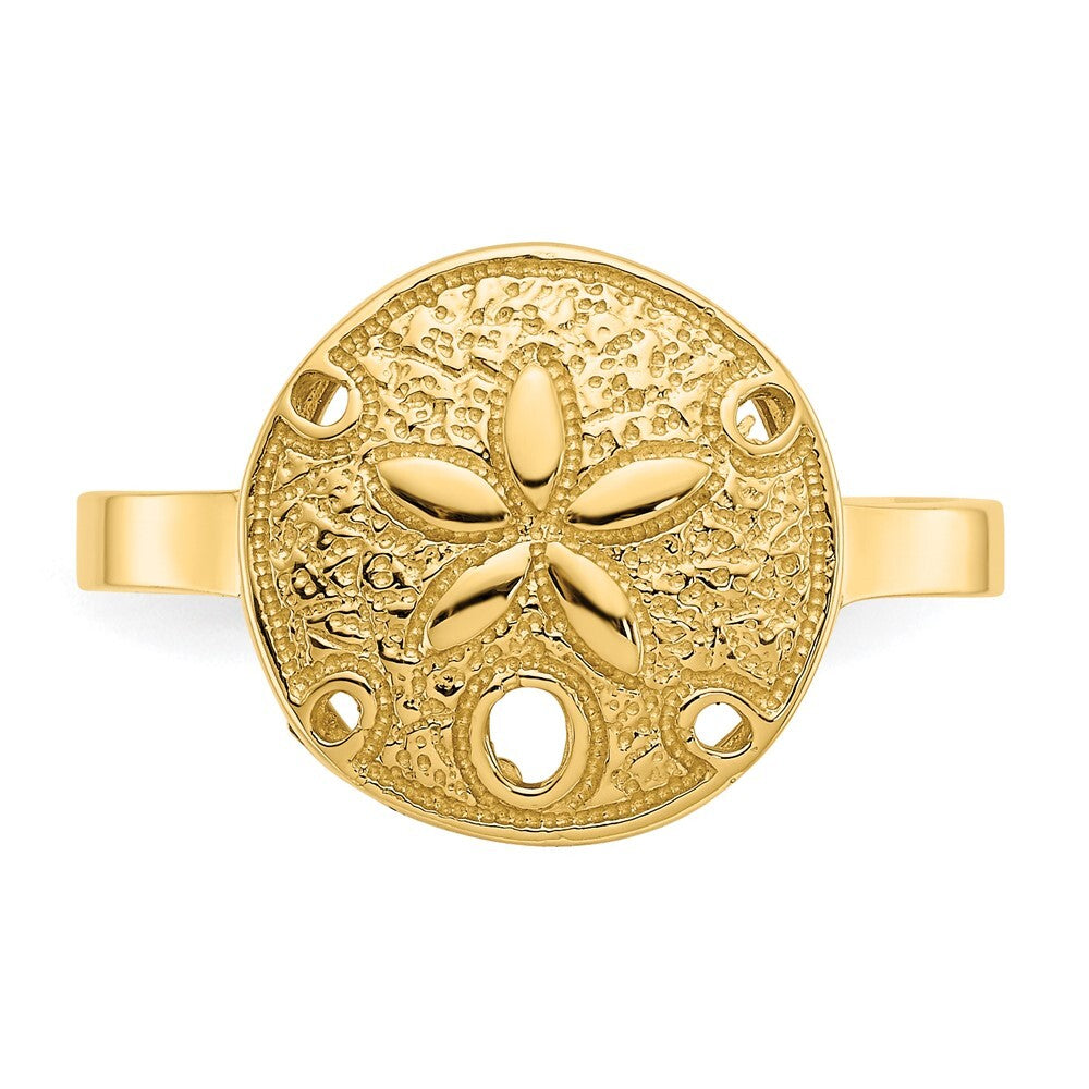 14K Yellow Gold Polished Sand Dollar Ring