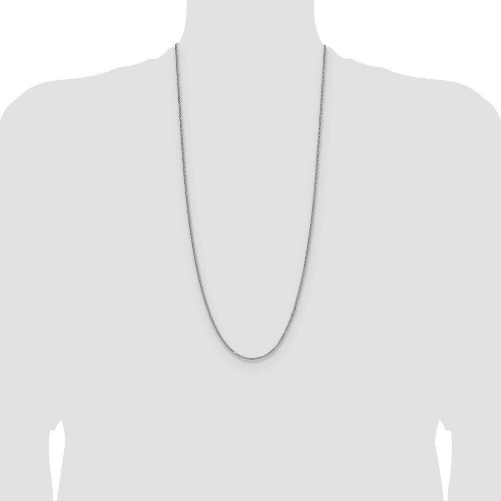 Sterling Silver Rhodium-plated 2.0mm 8 Sided Diamond-cut Double Spiga Chain