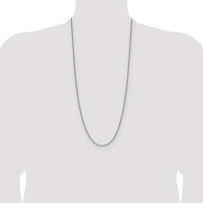 Sterling Silver Rhodium-plated 2.0mm 8 Sided Diamond-cut Double Spiga Chain