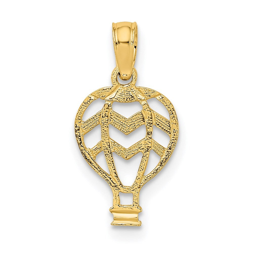 14k Yellow Gold Cut-Out Flat Hot Air Balloon Charm