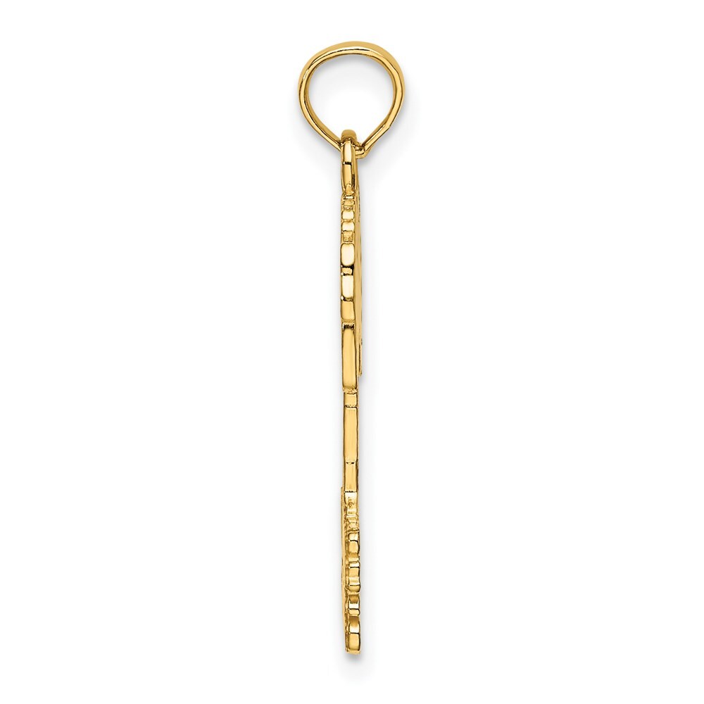 14k Yellow Gold TURKS AND CAICOS Palm Tree Charm Pendant for Women