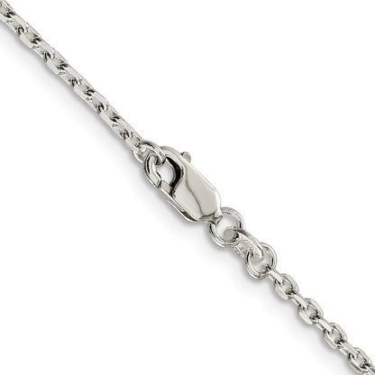 Sterling Silver 2mm Beveled Oval Cable Chain Holiday Gift for Women