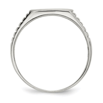 Sterling Silver 10x12mm Open Back Signet Ring Size 11