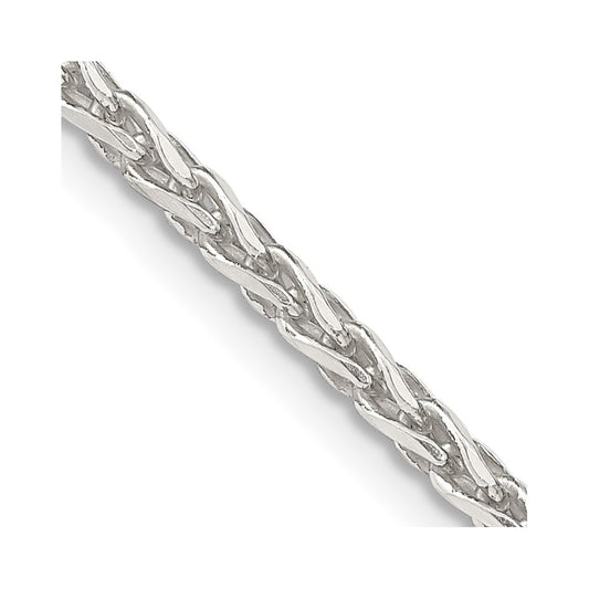 Sterling Silver 2.85mm Diamond-cut Round Spiga Chain Necklace