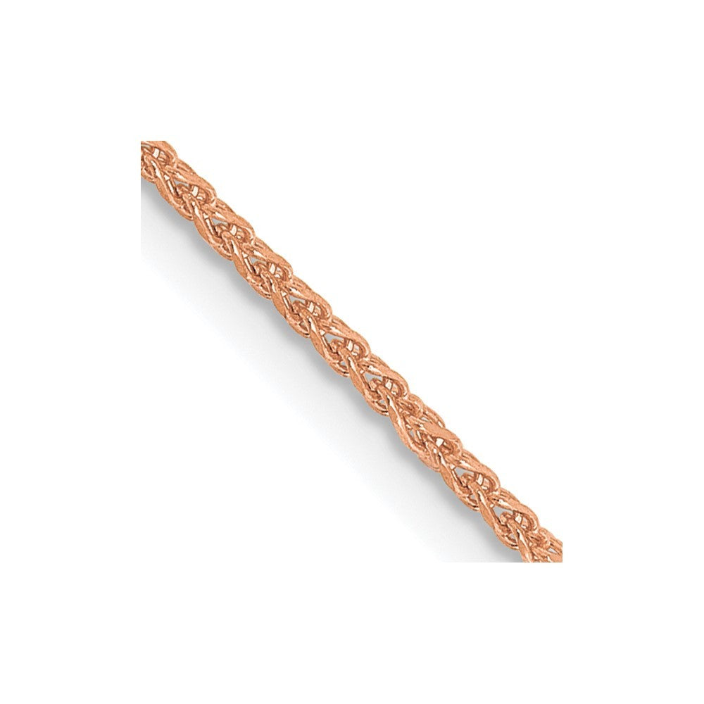 14K Rose Gold 16 inch 1.25mm Diamond-cut Spiga Chain Necklace