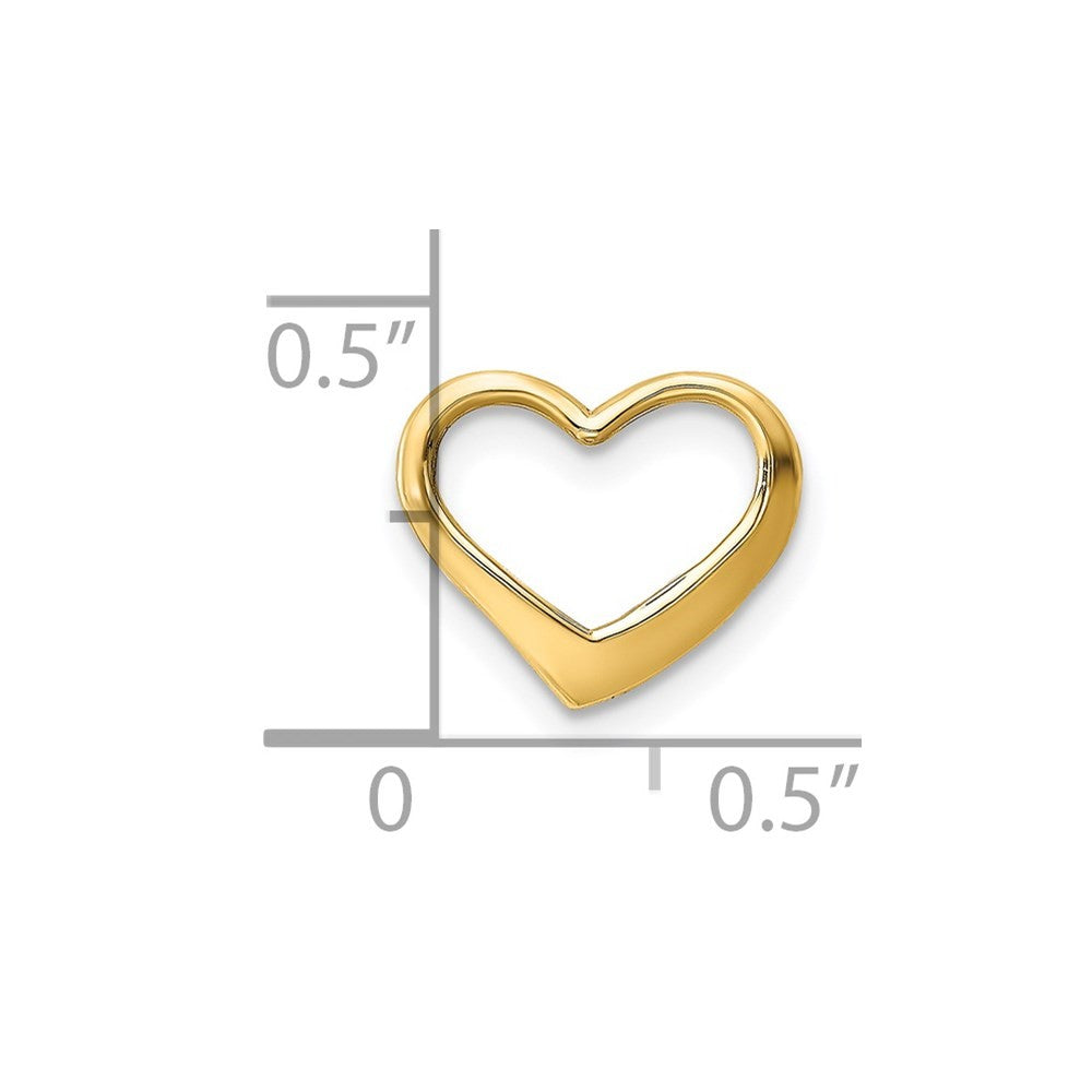 14k Yellow Gold Floating Heart Charm