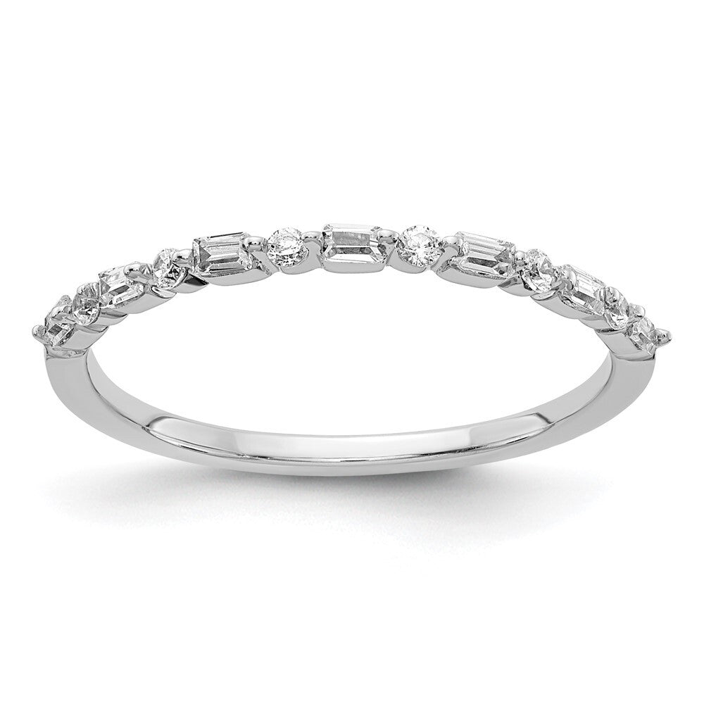 14k White Gold Fancy Diamond Band Size 7