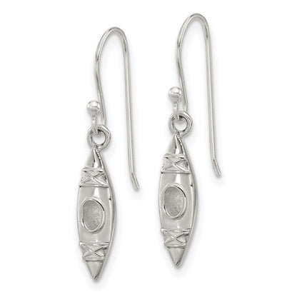 Sterling Silver Polished Canoe / Kayak Dangle Earrings