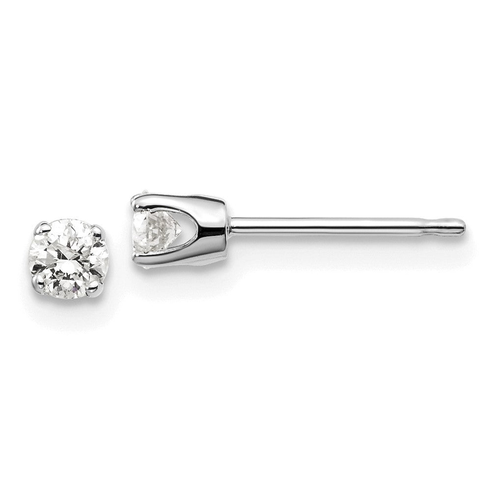14K White Gold .25ct I2 K-L Diamond Stud Push-on Earrings
