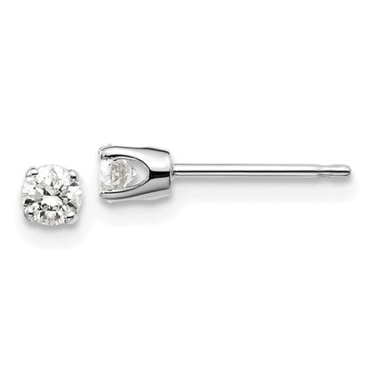 14K White Gold .25ct I2 K-L Diamond Stud Push-on Earrings