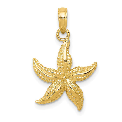 14k Yellow Gold Starfish Pendant for Women