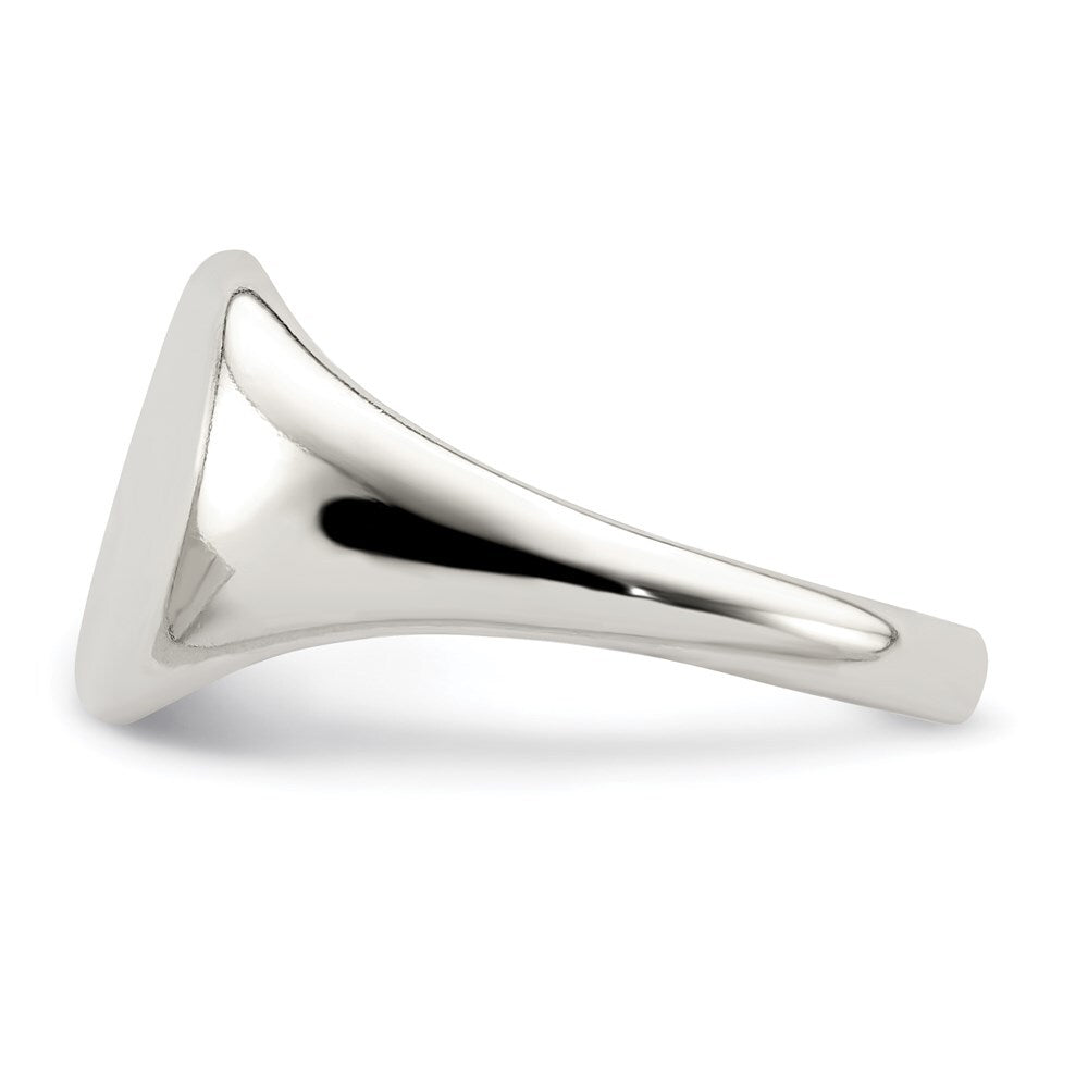 Sterling Silver 13x10mm Closed Back Signet Ring Size 10