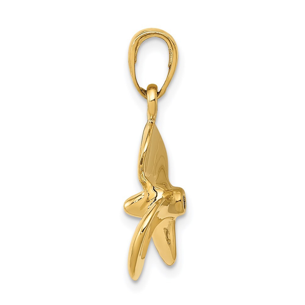 14k Yellow Gold Polished 3-D Propeller Pendant for Women