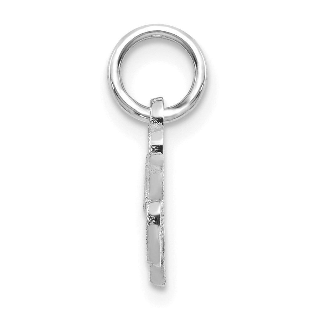 14k White Gold Casted Script Letter K Initial Charm Pendant for Women