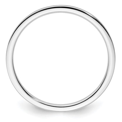 14K White Gold 1.2mm Flat Satin Stackable Band Size 8