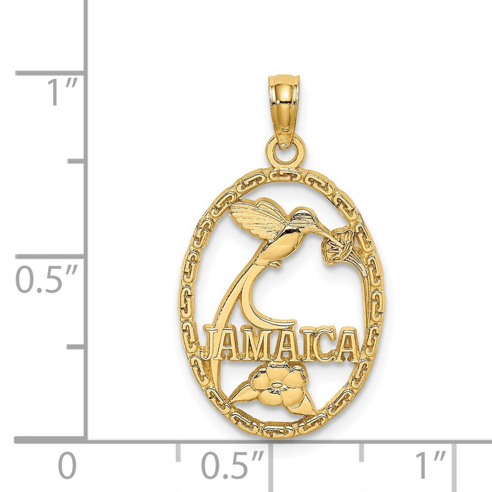 14k Yellow Gold JAMAICA Bird and Flowers Charm