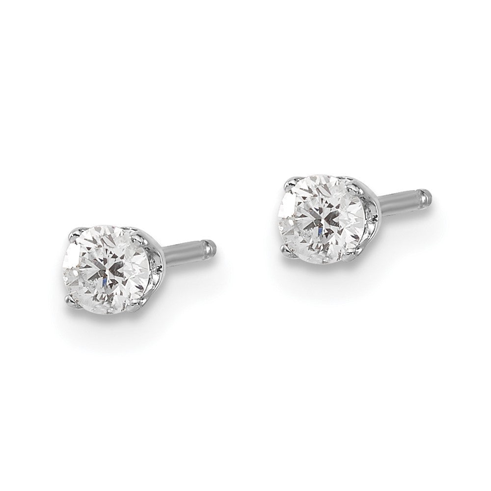 14K White Gold .25ct I2 K-L Diamond Stud Push-on Earrings
