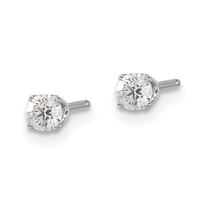 14K White Gold .25ct I2 K-L Diamond Stud Push-on Earrings