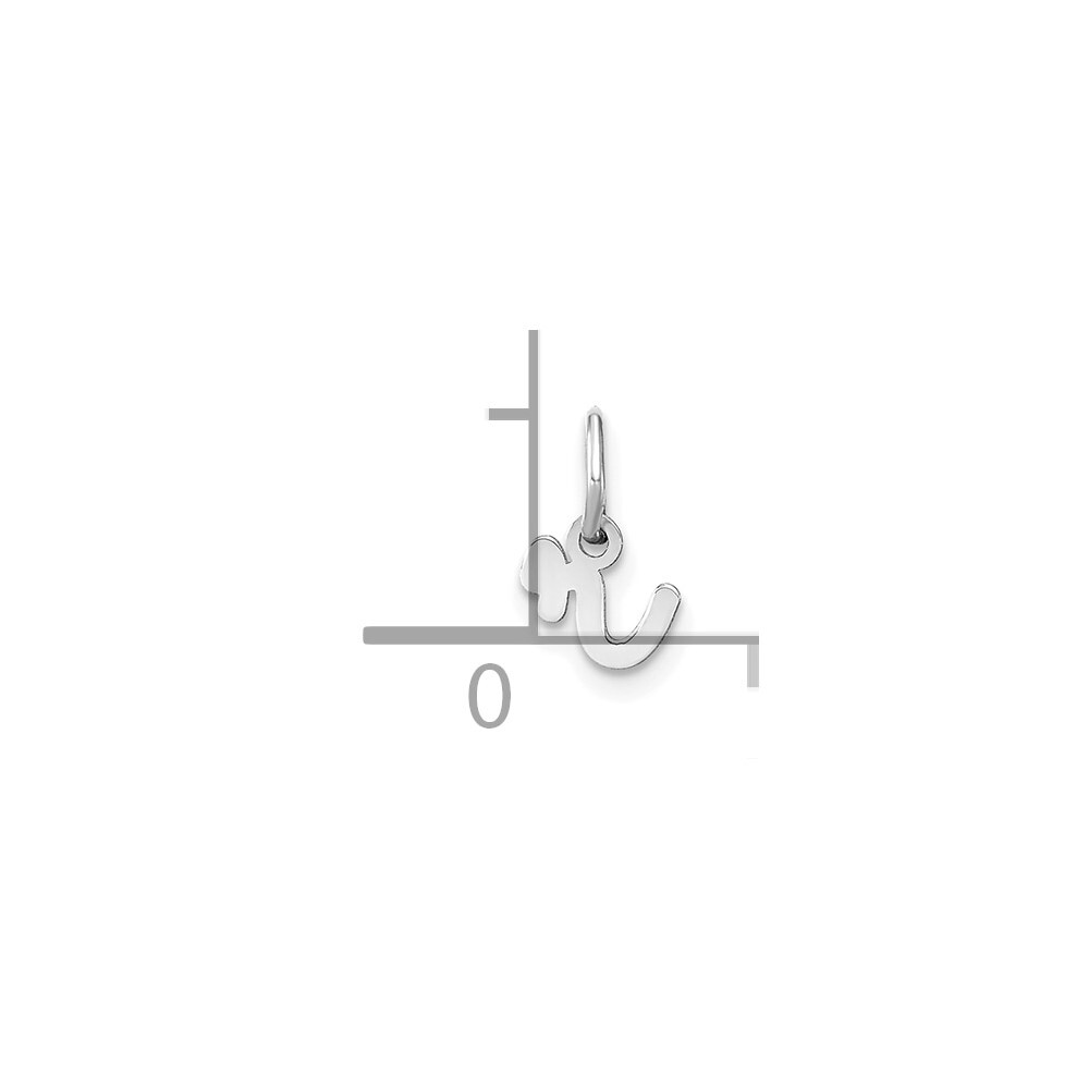 14k White Gold Lower case Letter R Initial Charm Pendant for Women