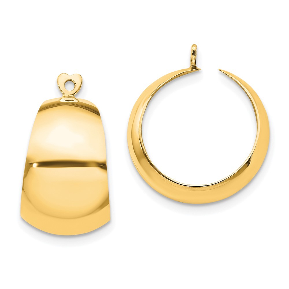 14k Yellow Gold Polished Hoop Earring Jackets