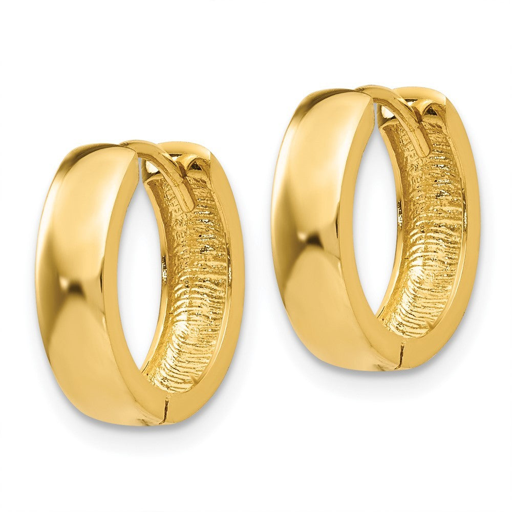 14k Yellow Gold Round Hinged Hoop Earrings
