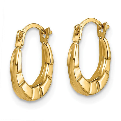 14k Yellow Gold Hoop Earrings Gift for Women