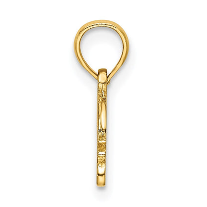 14k Yellow Gold Textured Mini Snail Charm Pendant