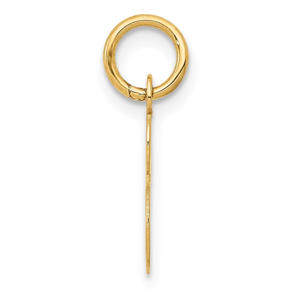 14k Yellow Gold Small Script Letter S Initial Charm Pendant for Women