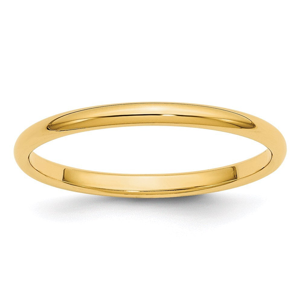14K Yellow Gold Yellow Gold 2mm Half-Round Wedding Band Size 7